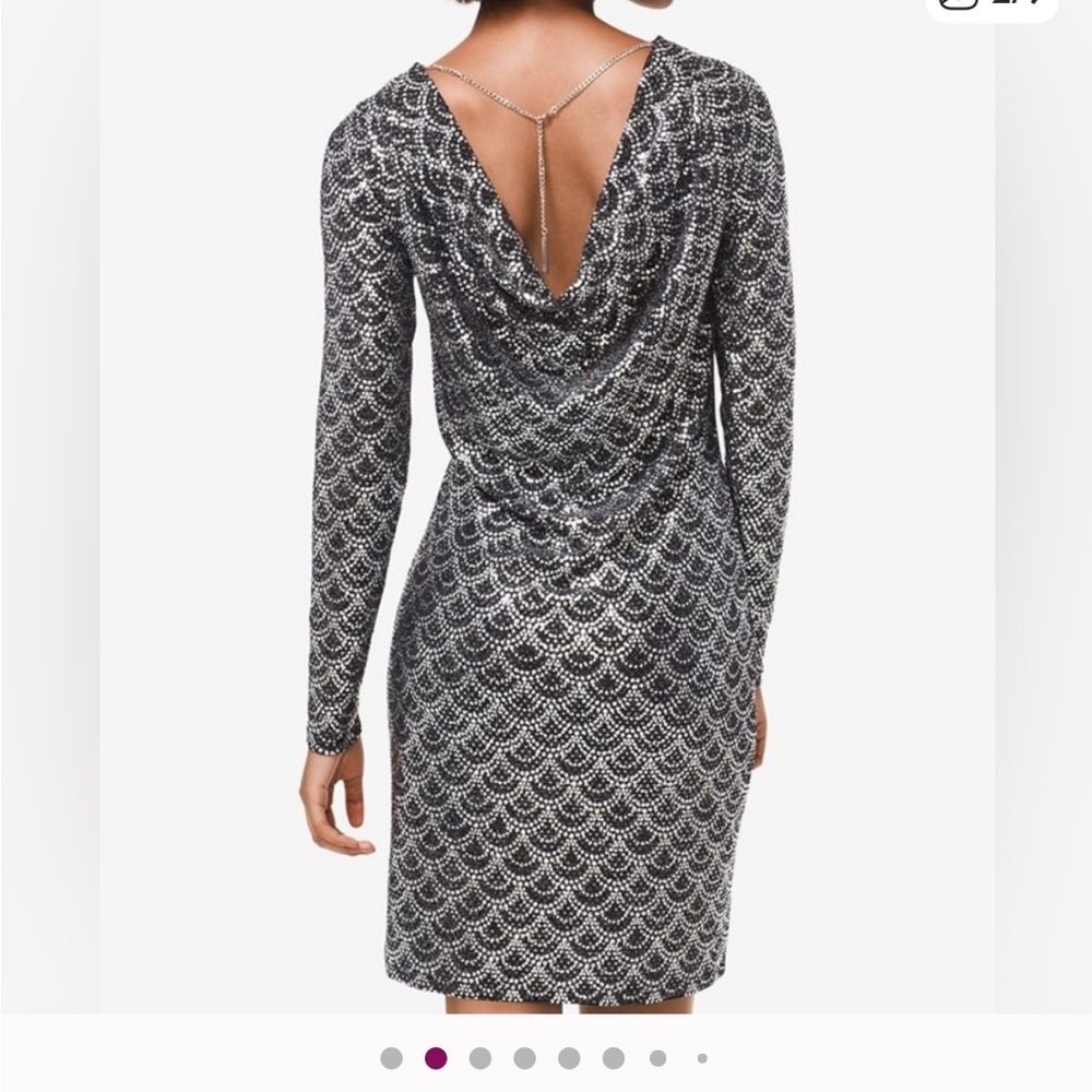 Elegant Silver Michael Kors Sequin Dress